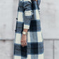 Double Take Full Size Plaid Button Up Lapel Collar Coat