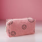 Zenana Smiley Face Corduroy Cosmetic Pouch