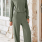 Round Neck Long Sleeve Jumpsuit