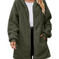 Fuzzy Pocketed Zip Up Long Sleeve Hooded Jacket