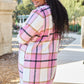 Double Take Full Size Plaid Button Up Lapel Collar Coat