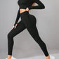 Mock Neck Long Sleeve Top and Leggings Active Set