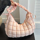 Bubble Texture Ruched Strap Quilted Shoulder Bag